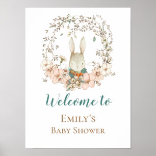 Póster Letrero de Bienvenida a Baby Shower con fuente de