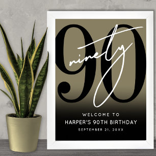 Póster Letrero de bienvenida a la fiesta del 90 cumpleaño