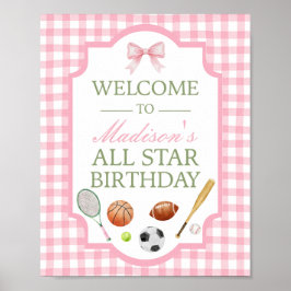 Póster Letrero de bienvenida a la fiesta deportiva de tod