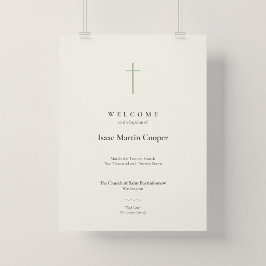 Póster Letrero de Bienvenida a la Iglesia de Bautismo Gra