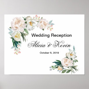 Póster Letrero de Bienvenida a la Recepción de Boda