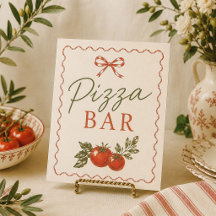 Letrero de bienvenida a Pizza Bar Mercadito Italia