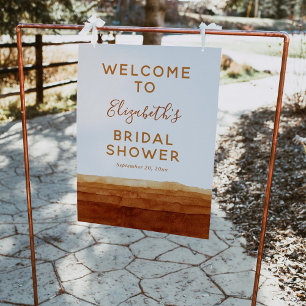 Póster Letrero de bienvenida abstracto de terracota acuar