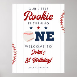 Póster Letrero de Bienvenida al 1er Cumpleaños de Rookie