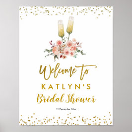 Póster Letrero de bienvenida al amor Cheers oro romántico