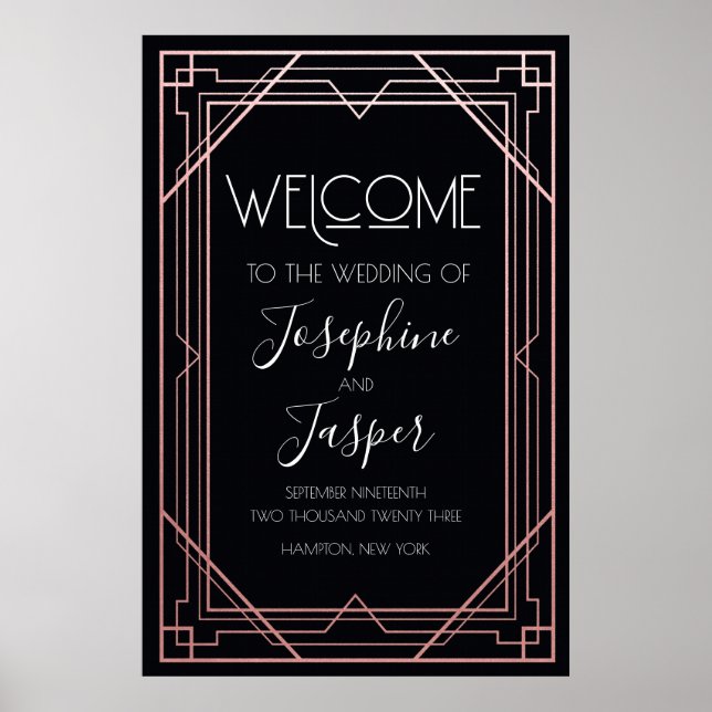 Póster Letrero de bienvenida Art Déco de los años 20 en n (Frente)