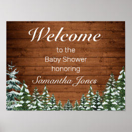 Póster Letrero de bienvenida Baby Shower de Snowley Wood 