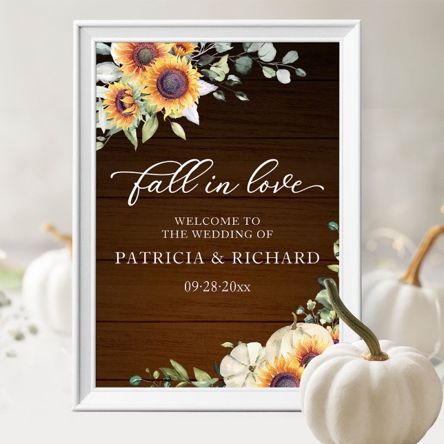 Póster Letrero de Bienvenida Bodas Girasol Otoño (Subido por el creador)