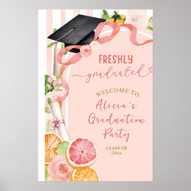 Póster LETRERO DE BIENVENIDA C212 Frutas cítricas de vera (Frente)