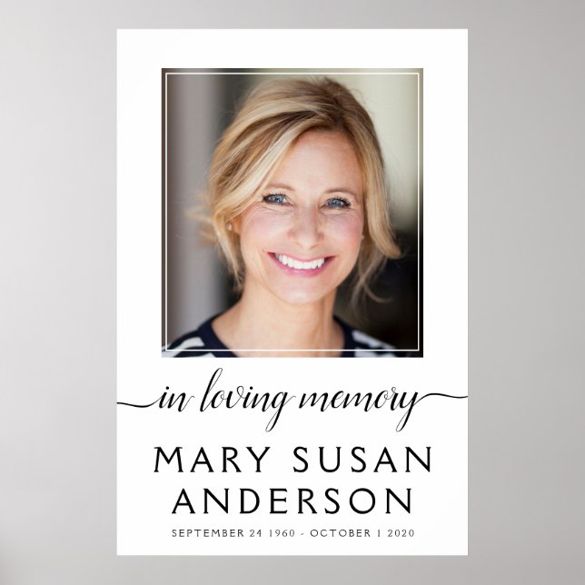 Póster Letrero de Bienvenida con Foto en Memoria Querida (Frente)