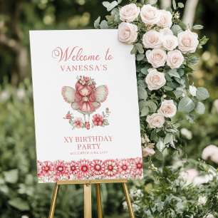 Póster Letrero de Bienvenida Cumpleaños 3 Blush Cute Fair
