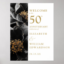 Póster Letrero de bienvenida de aniversario número 50 con