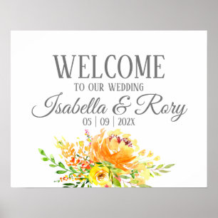 Póster Letrero de Bienvenida de Boda Bouquet de Verano Im