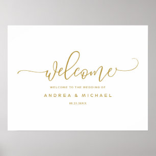 Póster Letrero de Bienvenida de Boda - Caligrafía Saltari