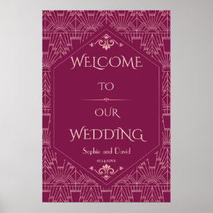 Póster Letrero de bienvenida de boda Charm Cooper Great G
