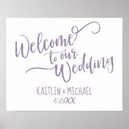 Póster Letrero de Bienvenida de Boda con Caligrafía a Pin