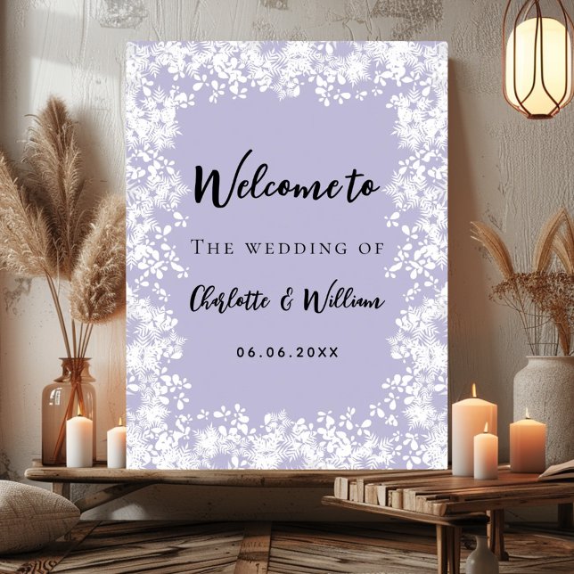 Póster Letrero de bienvenida de boda con copos de nieve l (Subido por el creador)
