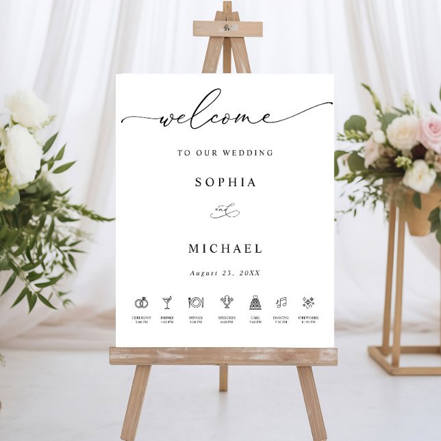 Póster Letrero de Bienvenida de Boda con Cronología Minim (Subido por el creador)