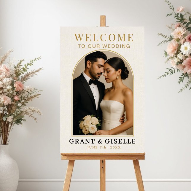 Póster Letrero de Bienvenida de Boda con Foto Moderna (Subido por el creador)