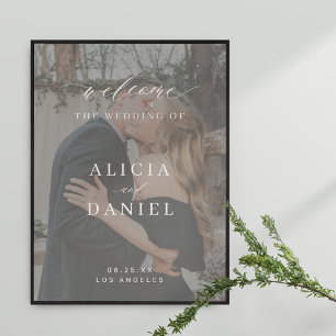 Póster Letrero de bienvenida de boda con foto personaliza