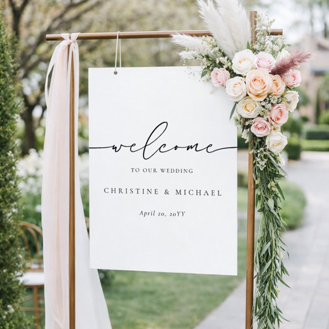 Póster Letrero de bienvenida de boda con letra cursiva el (Subido por el creador)