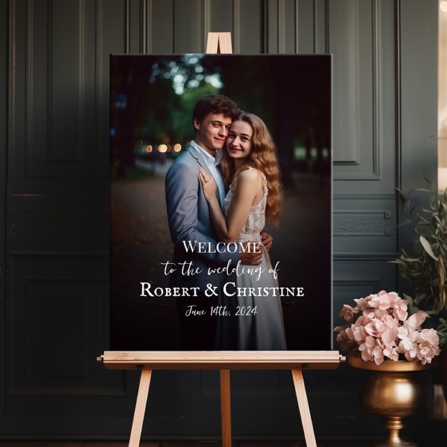 Póster Letrero de bienvenida de boda con letra elegante y (Subido por el creador)