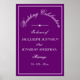 Póster Letrero de Bienvenida de Boda con Nombres Personal