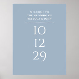 Póster Letrero de bienvenida de boda de fecha especial az