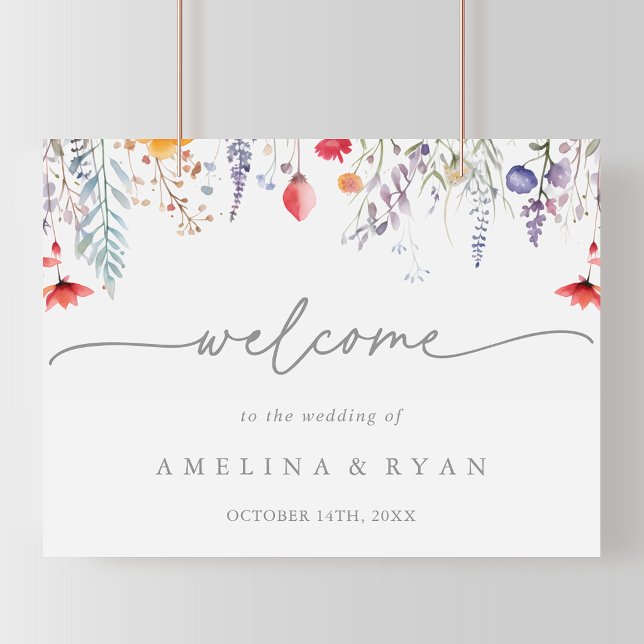 Póster Letrero de Bienvenida de Boda de Flores Silvestres (Subido por el creador)