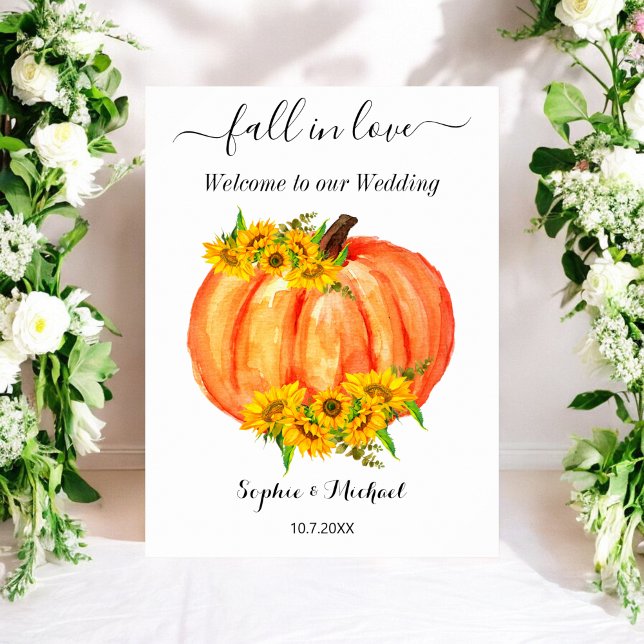 Póster Letrero de bienvenida de boda de otoño con cartel  (Subido por el creador)