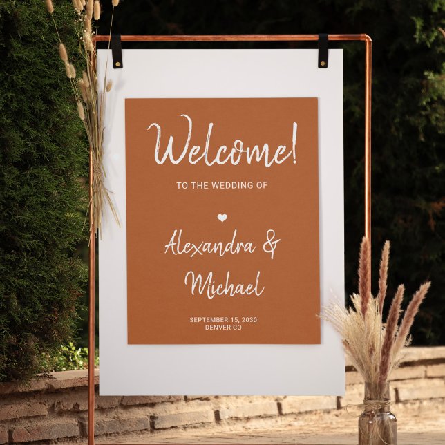 Póster Letrero de bienvenida de boda de otoño moderno en  (Subido por el creador)