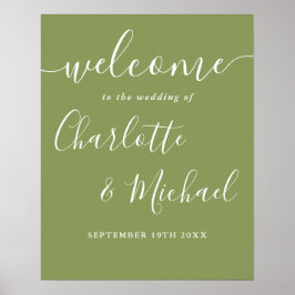 Póster Letrero de bienvenida de boda elegante moderno ver