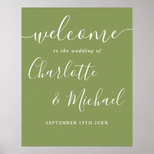 Póster Letrero de bienvenida de boda elegante moderno ver