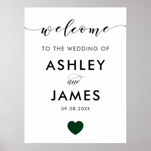 Póster Letrero de Bienvenida de Boda, Letrero de Saludo, 