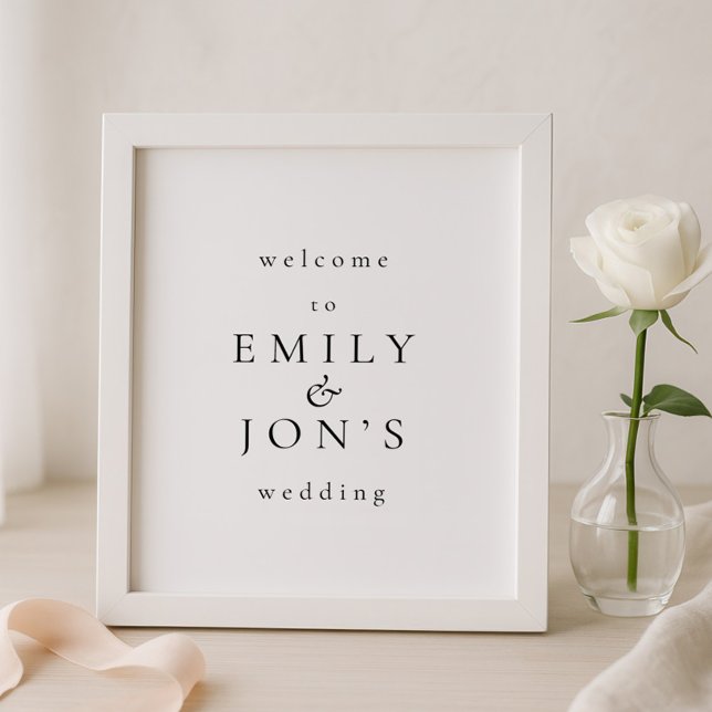 Póster Letrero de bienvenida de boda minimalista imprimib (Subido por el creador)