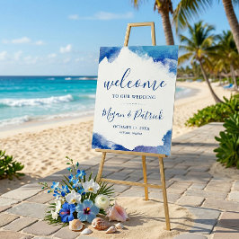 Póster Letrero de bienvenida de boda Sapphire Tide