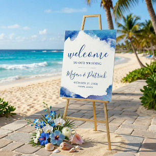Póster Letrero de bienvenida de boda Sapphire Tide
