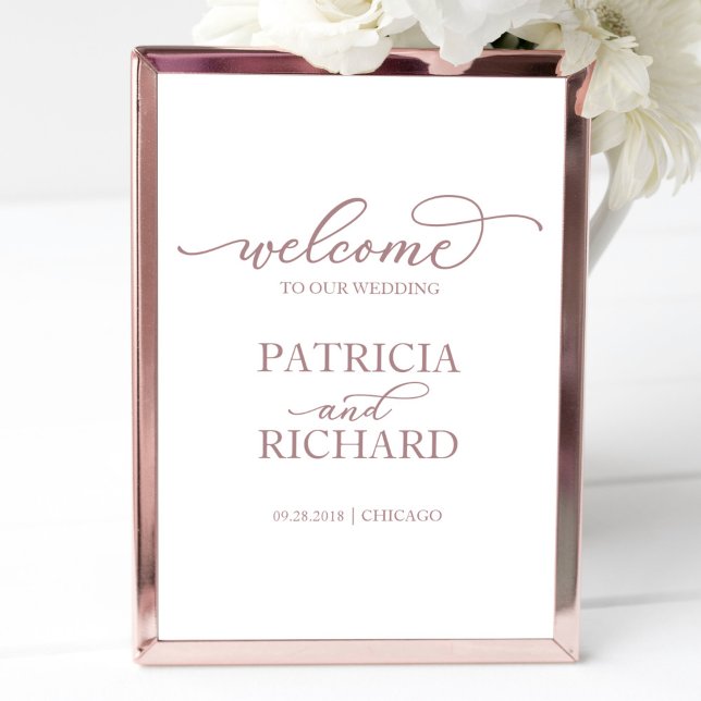 Póster Letrero de Bienvenida de Boda | Simple Escritura e (Subido por el creador)