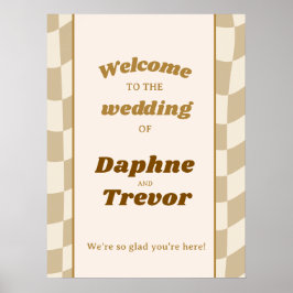 Póster Letrero de Bienvenida de Boda Vintage Sun
