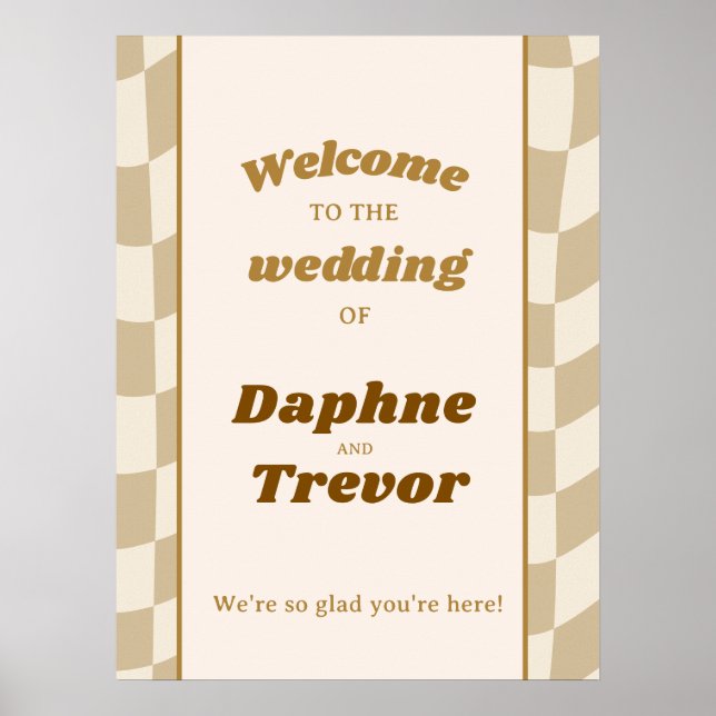 Póster Letrero de Bienvenida de Boda Vintage Sun (Frente)