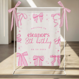 Póster Letrero de Bienvenida de Cumpleaños con Lazos Coqu