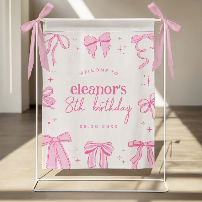 Póster Letrero de Bienvenida de Cumpleaños con Lazos Coqu (Subido por el creador)