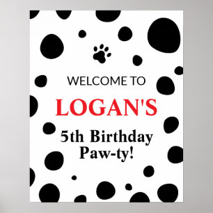 Póster Letrero de Bienvenida de Cumpleaños con Manchas de