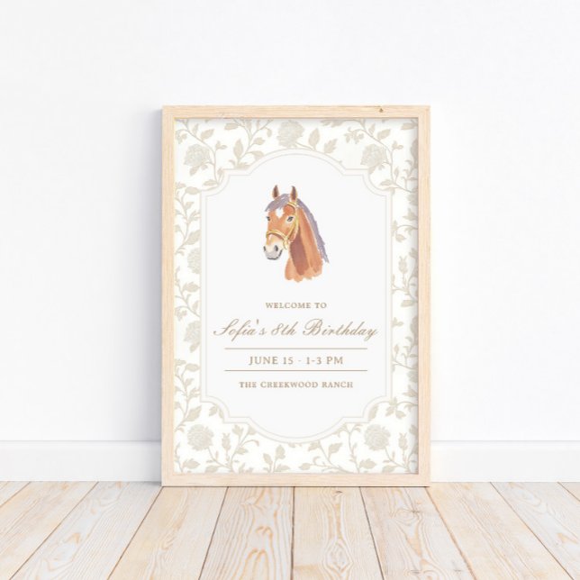 Póster Letrero de bienvenida de cumpleaños de caballo mar (Subido por el creador)