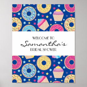 Póster Letrero de bienvenida de Cupcakes y Donuts