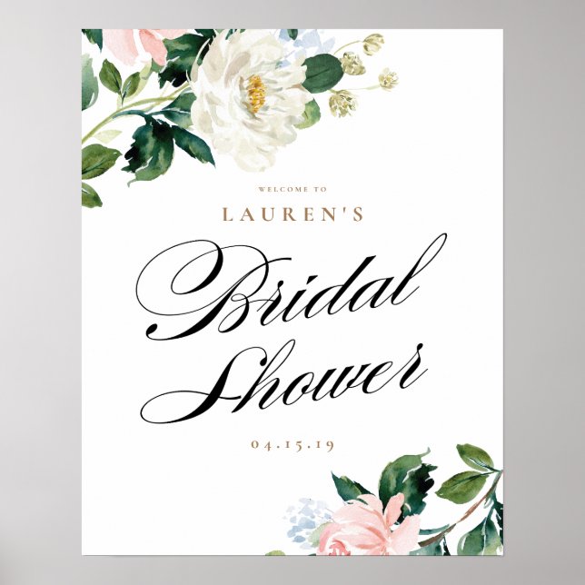 Póster Letrero de bienvenida de despedida de soltera flor (Frente)