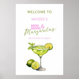 Póster Letrero de Bienvenida de Despedida de Soltera MooM