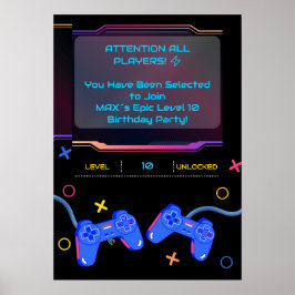 Póster Letrero de bienvenida de fiesta para jugador con n