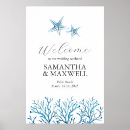 Póster Letrero de bienvenida de fin de semana de boda en 