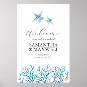 Póster Letrero de bienvenida de fin de semana de boda en